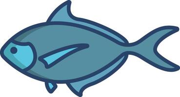 Sickle pomfret Fish linear color illustration vector