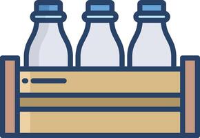 Milk bottle linear color illustration vector