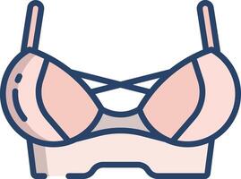 Bra linear color illustration vector