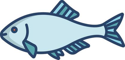 bitterling Fish linear color illustration vector