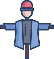 Scarecrow linear color illustration vector