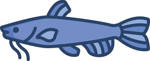 Catfish linear color illustration vector