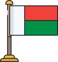 Madagascar flag linear color illustration vector