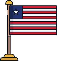 Liberia flag linear color illustration vector