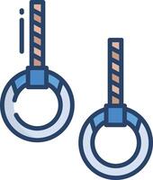 Gymnastic Rings linear color illustration vector