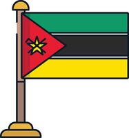 Mozambique flag linear color illustration vector