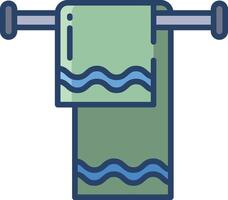 Towel linear color illustration vector