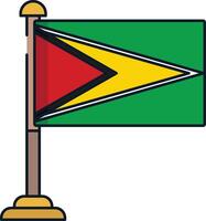 Guyana flag linear color illustration vector