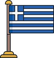 Grecia bandera lineal color ilustración vector