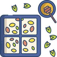 Nougat recipes linear color illustration vector
