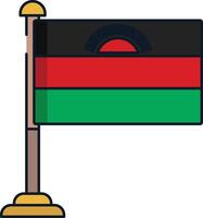 Malawi flag linear color illustration vector
