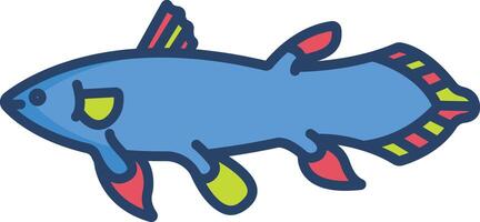 Fish linear color illustration vector