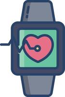 Smart watch linear color illustration vector