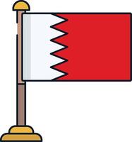 Bahrain flag linear color illustration vector