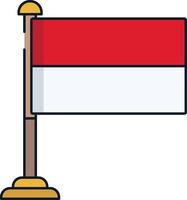 Monaco flag linear color illustration vector