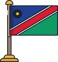Namibia flag linear color illustration vector