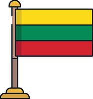 Lithuania flag linear color illustration vector