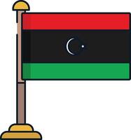 Libya flag linear color illustration vector