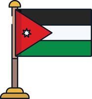 Jordan flag linear color illustration vector