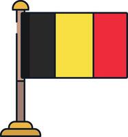 Belgium flag linear color illustration vector