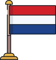 Netherlands flag linear color illustration vector
