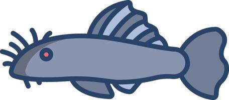 Ancistrus Fish linear color illustration vector