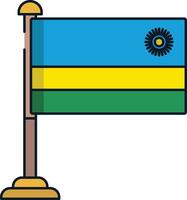 Rwanda flag linear color illustration vector