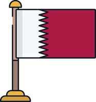 Qatar flag linear color illustration vector