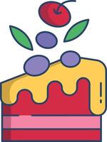 Pastry linear color illustration vector