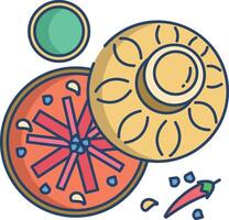 Tagine linear color illustration vector