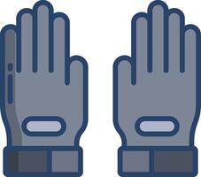 goal keeper gloves linear color illustration vector