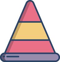Traffic Cone linear color illustration vector