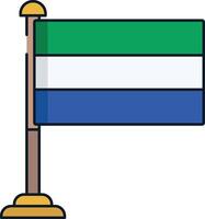 Sierra Leone flag linear color illustration vector