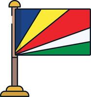 Seychelles flag linear color illustration vector