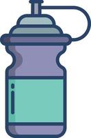 Water Bottle linear color illustration vector