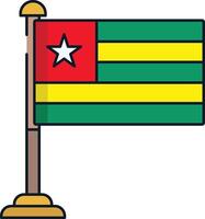 Togo flag linear color illustration vector