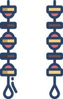 Brochette linear color illustration vector