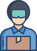 Delivery Man linear color illustration vector