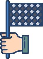 France waving flag linear color illustration vector