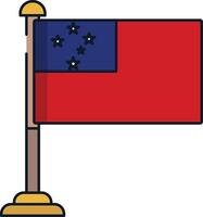 Samoa flag linear color illustration vector
