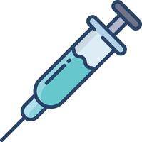 syringe linear color illustration vector