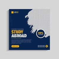 Study abroad social media post or admission Web Banner template vector