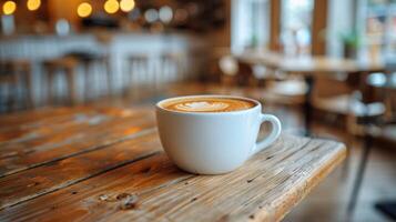A Cup of Coffee on Wooden Table photo
