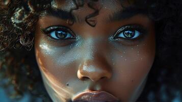 Close Up of Woman With Freckles on Face photo