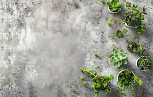 Various Plants Arranged on a Table photo