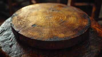 Piece of Wood on Wooden Table photo