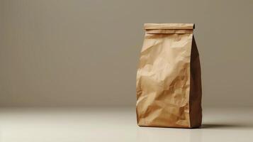 Brown Paper Bag on Table photo