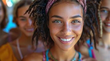 Group of Young Girls Standing Together photo