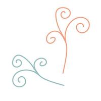 Swirl ornament stroke. Ornamental curls, swirls divider and filigree ornaments illustration. Hand drawn Decoration elements for Elegant Card and Invitation Design. vector