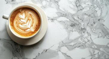 Cappuccino With Leaf Design photo